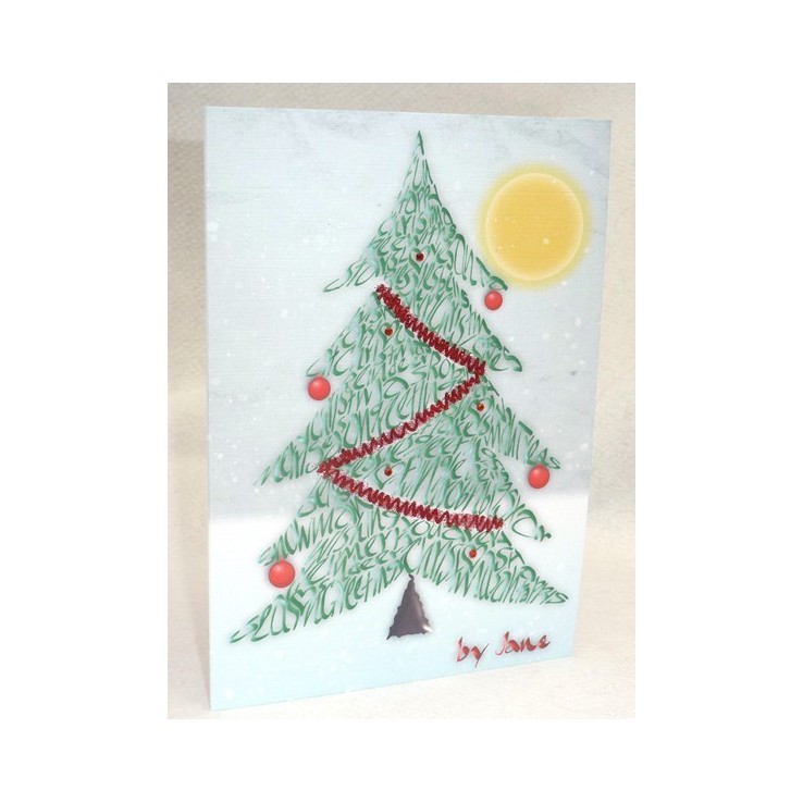 Árbol de Navidad - tarjeta de caligrafía