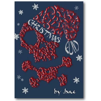 Schädel, gekreuzte Knochen und Hut - Weihnachten