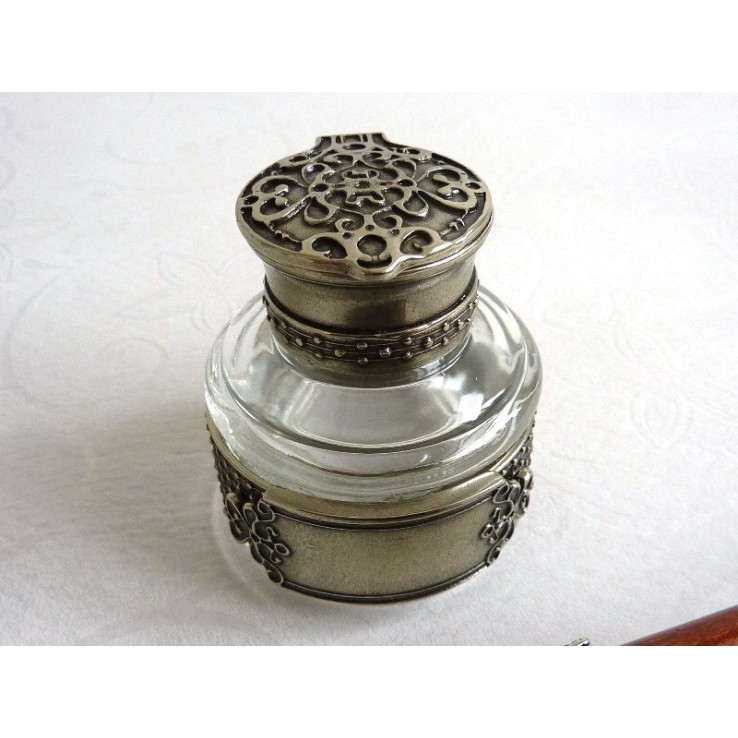 Wooden Calligraphy Dip Pen Inkwell & Pen Holder