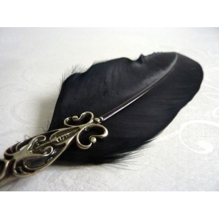 close-up van Bortoletti Black Classic Quill Set82 met bronzen friezes