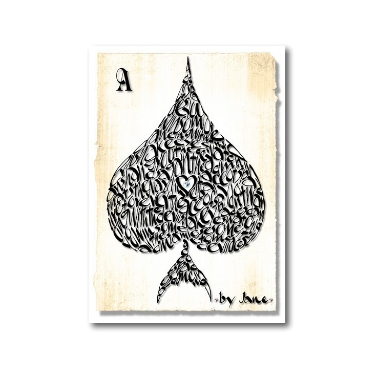 The Ace of Spades carta da parte Calligraphy Arts