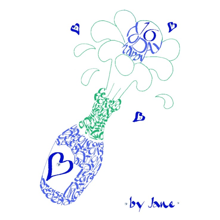 Handgemachte Champagner-Feiernkarte für Männer