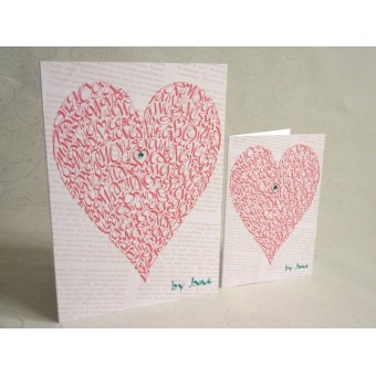 Love heart vintage rose greeting card by Calligraphy Arts 2