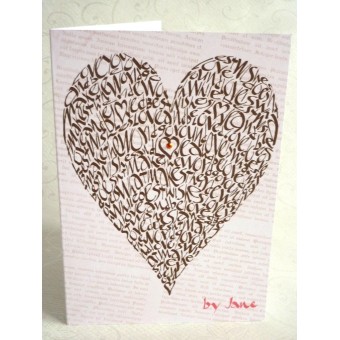 Amor corazón chocolate tarjeta Calligraphy Arts