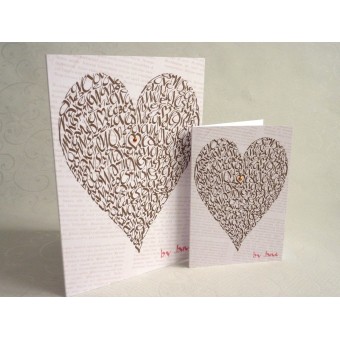 Love Heart Chocolate Greeting Card door Calligraphy Arts 2
