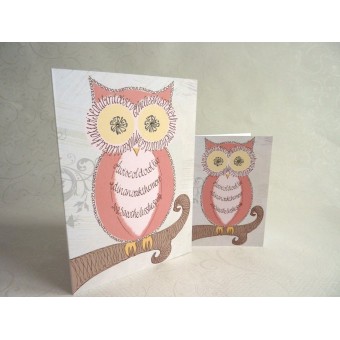 Vintage Owl hälsningskort av Calligraphy Arts 2