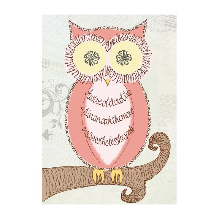 Carte de voeux Vintage Owl par Calligraphy Arts