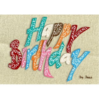 Buon compleanno cartolina classica di Calligraphy Arts