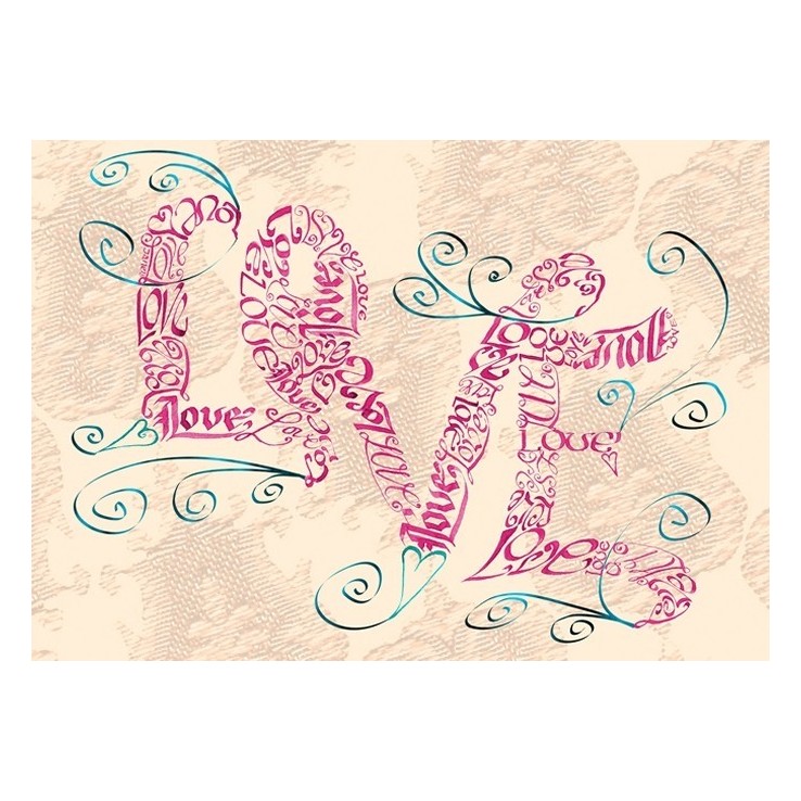 Vintage Love Swirls Greeting Card by Calligraphy Arts