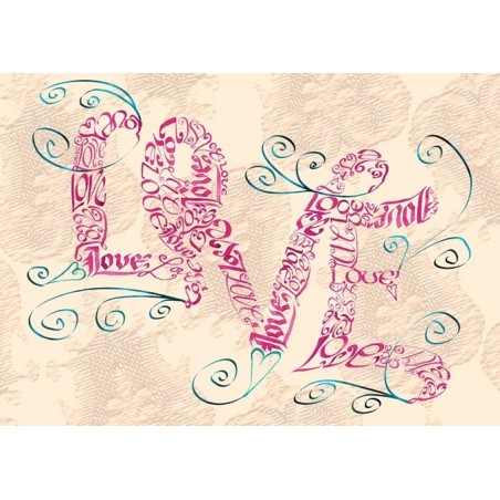 Biglietto d'auguri d'epoca di amore Calligraphy Arts