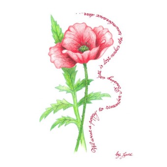 Muistaa Poppy Greeting Card by Calligraphy Arts