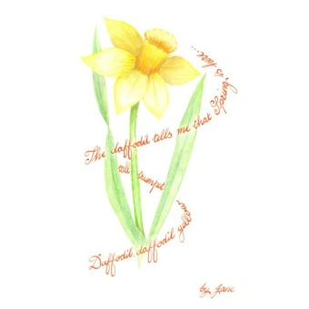 Spring Daffodil-kortti Calligraphy Arts