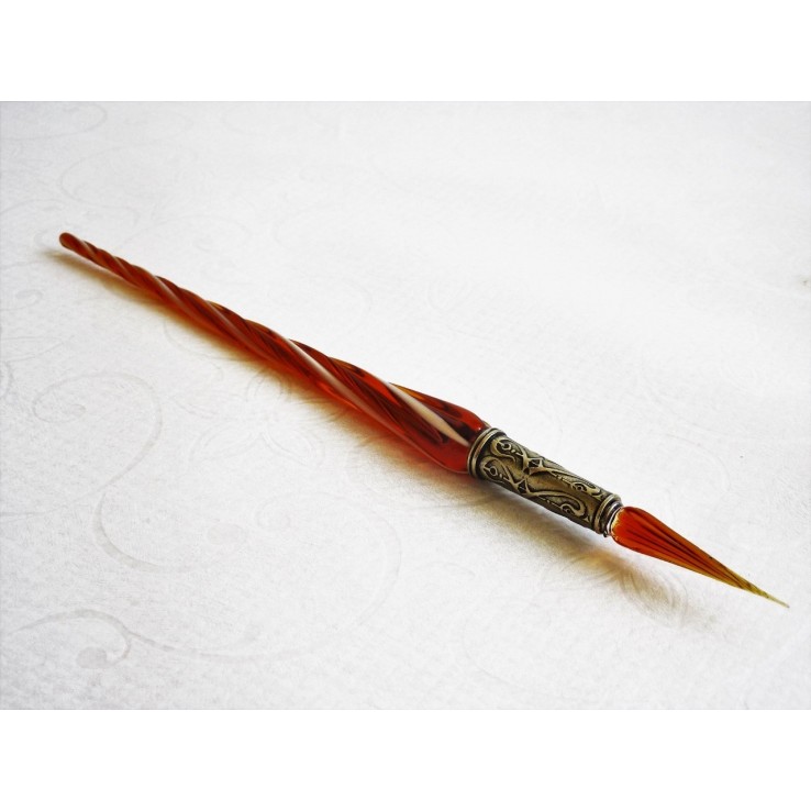 Twisted Glass Calligraphy Pen with Glass Nib