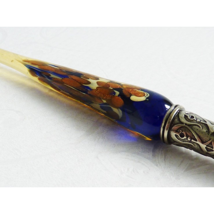 Bladgoud glas pen met glas penpunt
