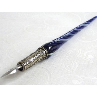 Glas kalligrafi pen og blæk med snoet glas 2