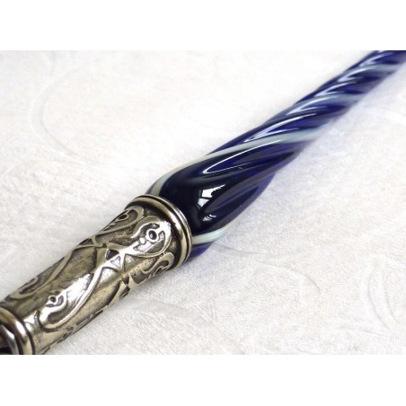 Glas kalligrafie pen en inkt - gedraaide glas