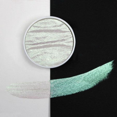 Coliro "Green Pearl" subtil grön pärlfärg på mörkt papper