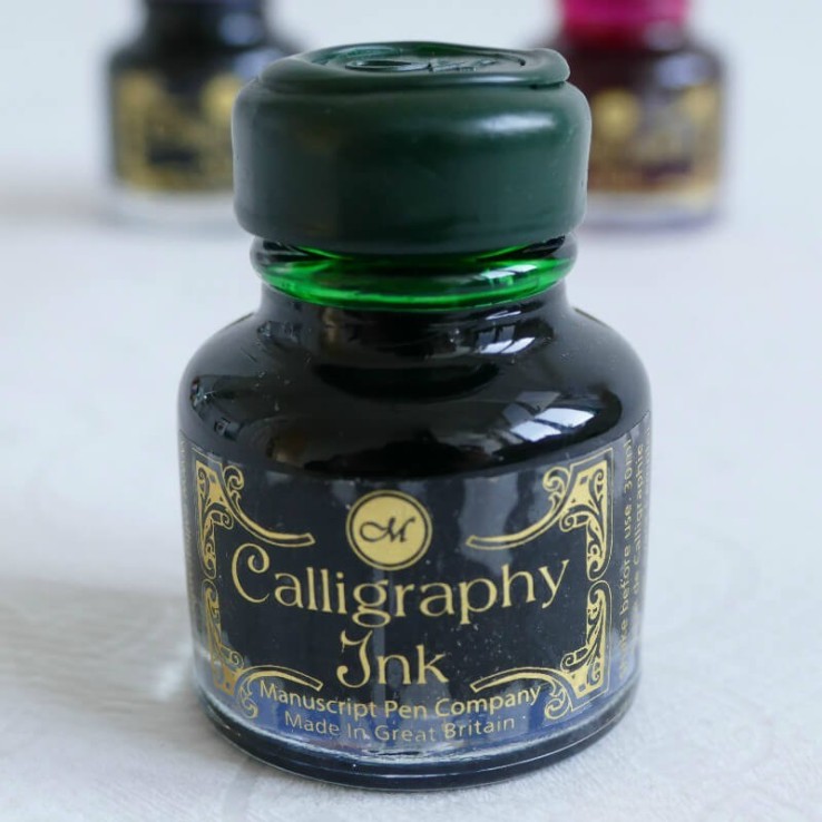 Tinta de la caligrafía del verde esmeralda
