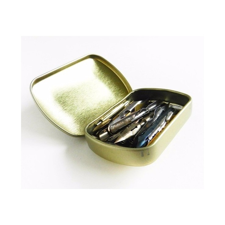 Victoriansk stil Manuscript tin kasse til opbevaring af kalligrafi nibs