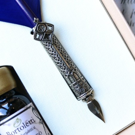 Overladen veerpen en inkt