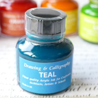 Encre acrylique bleu sarcelle 2