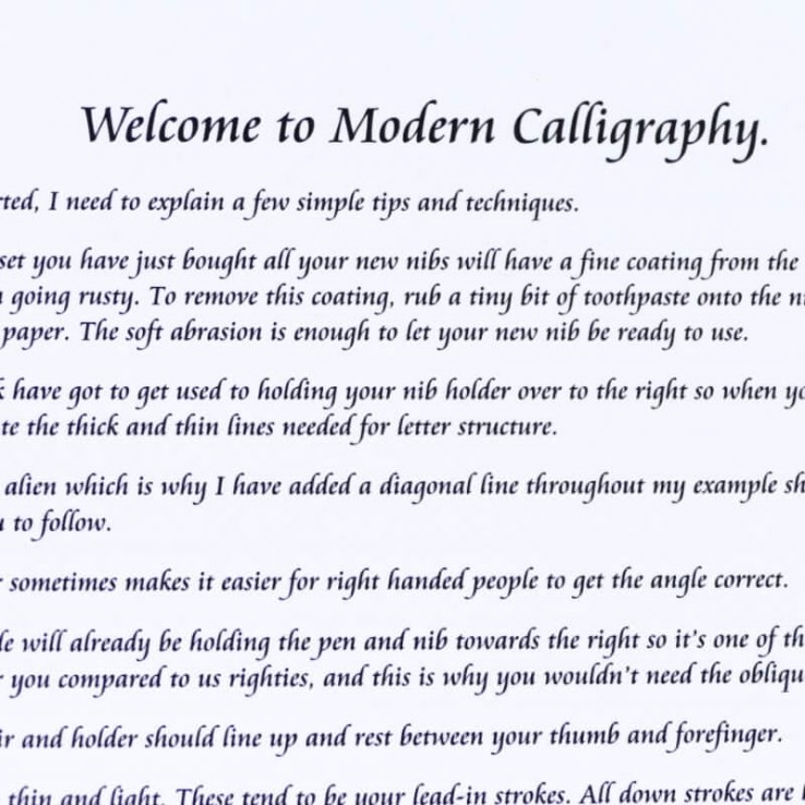 Libretto di calligrafia moderna