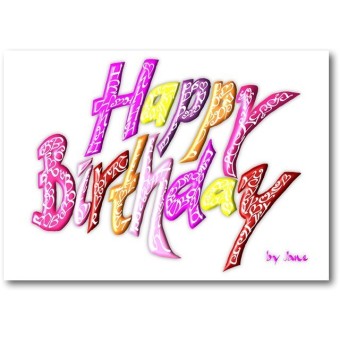 Calligraphy Arts Joyeux anniversaire carte fille