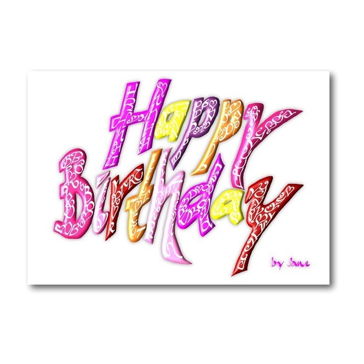 Calligraphy Arts gelukkige verjaardag meisjes kaart