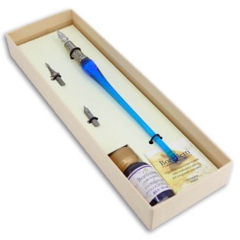 Elegant Murano glass writing set with interchangeable nibs