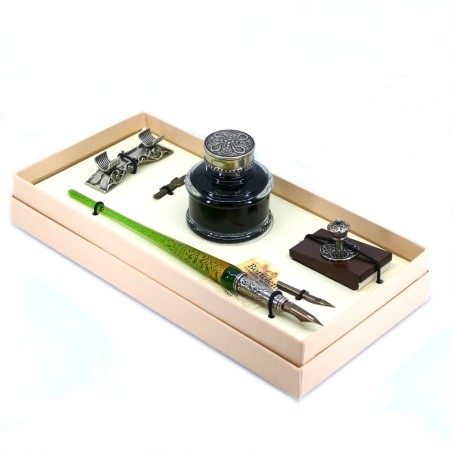 Green Bortoletti Lando glass pen set