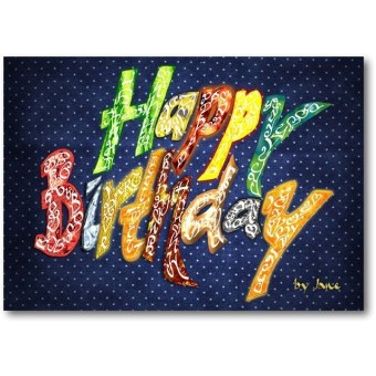 Joyeux anniversaire carte générale (sombre) par Calligraphy Arts