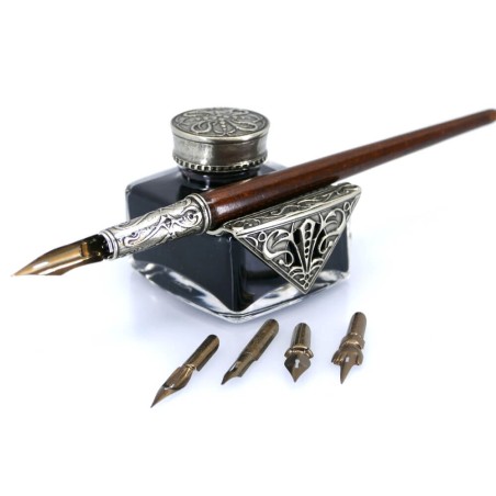 Set da scrivania per calligrafia in legno - Tiziano