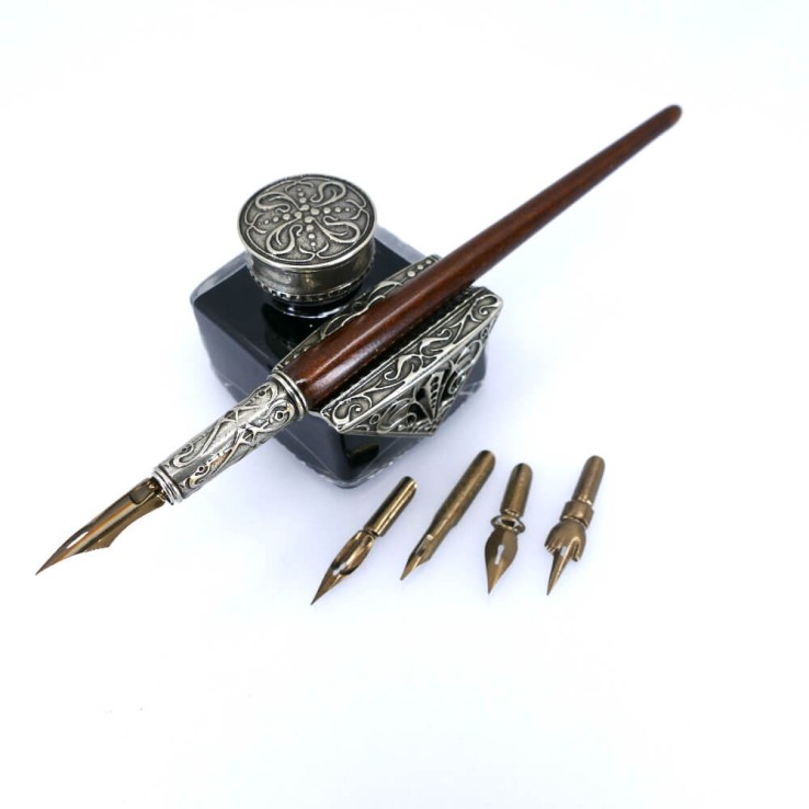 Ensemble de bureau de calligraphie en bois - Tiziano