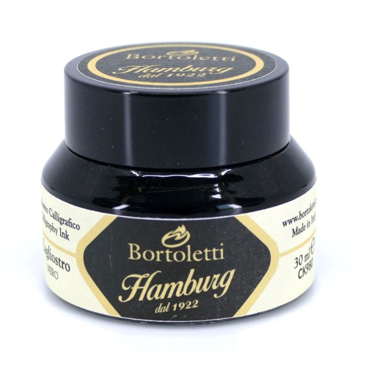 Bortoletti Musta CagliosTron Calligraphy Ink 30ml pullo