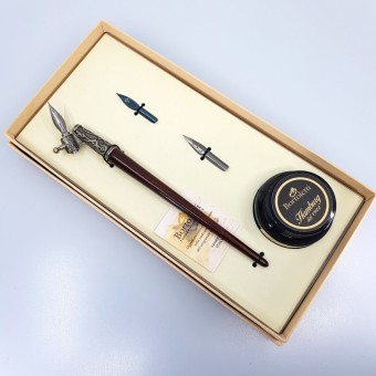 Stylo oblique en bois et bronze 2