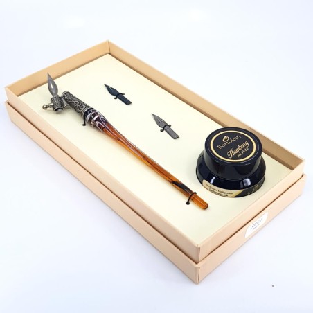 Sned kalligrafi penna - glas bladsilver