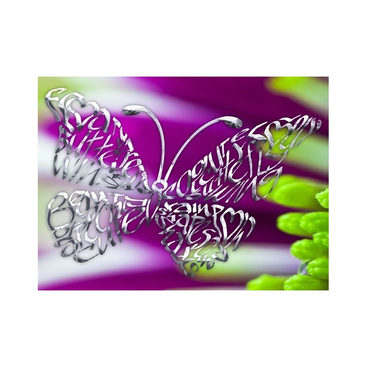 Tarjeta de felicitación de mariposa con arte de palabras con guión