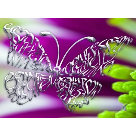 Butterfly greeting card with scripted word art