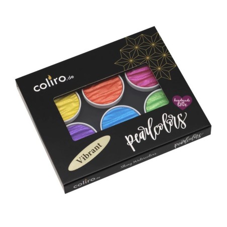 Coliro "Vibrant" Pearlcolor se encuentra en caja de metal con manga de cartón.