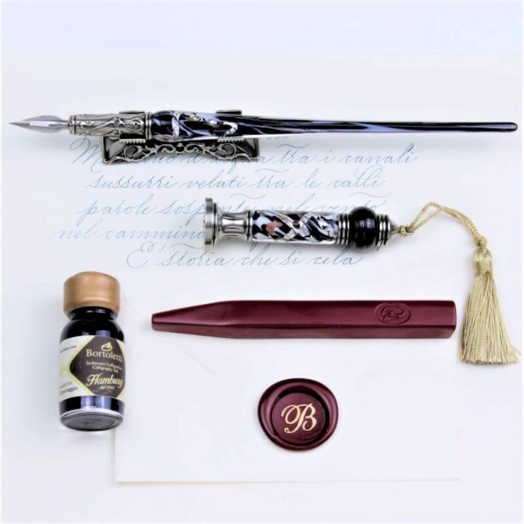 Murano glass Leopardi writing and sealing set handmade in Italy