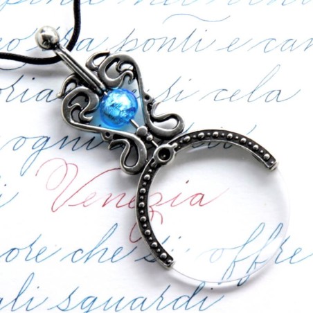 Bortoletti Pendentif en verre loupe en bronze fabriqué à la main en Italie