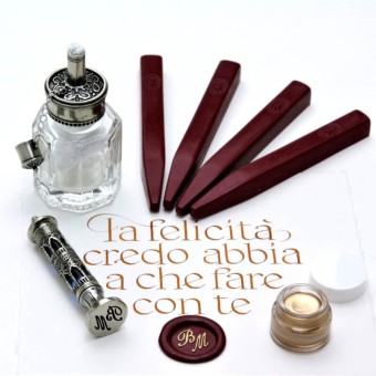 Bortoletti CA 'd'Oro Wedding Wax Seal Set in presentatiedoos 2