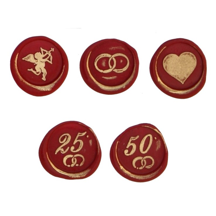 Bortoletti 22 mm wax seal stamp-love set collection