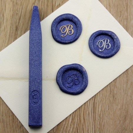 Slimming Metallic Blue Wax Seal Indruk op envelop