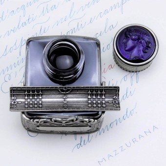 Bortoletti Sospiri wooden pen and wax seal set with bronze inkwell 2