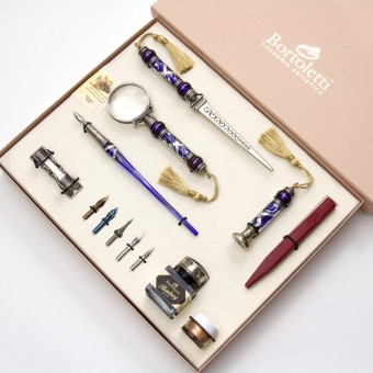 Blue Cornaro Murano Glass Desk ingesteld door Bortoletti