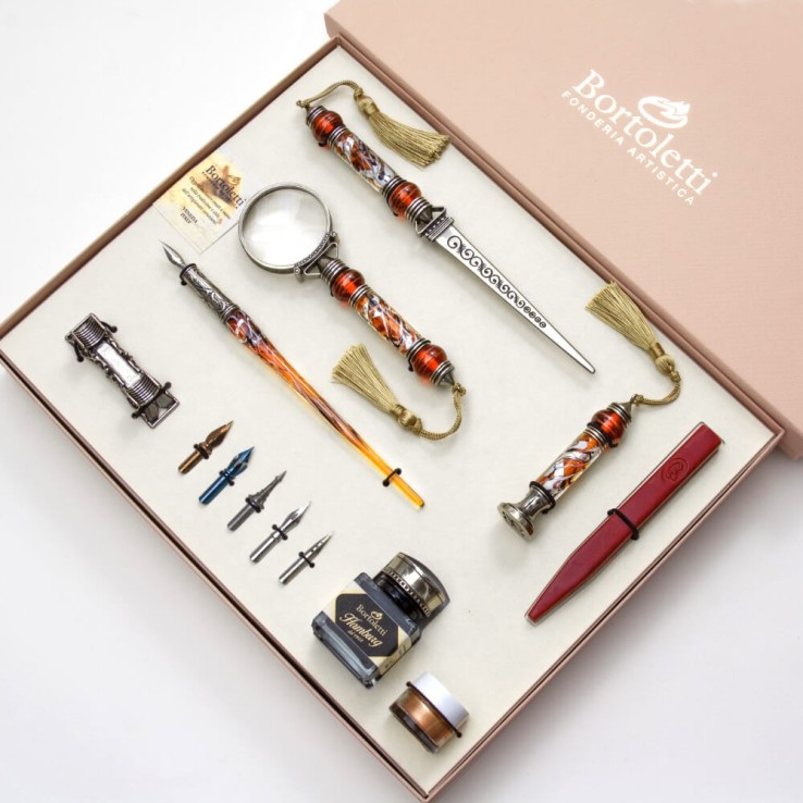 Komplettes Kalligraphie-Set aus Glas – Cornaro