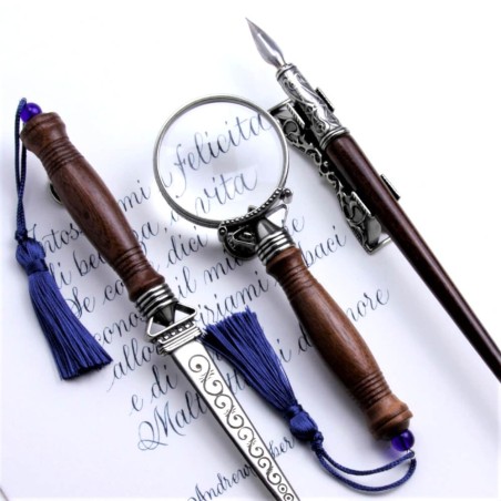 Ensemble de bureau de calligraphie en bois - Mocenigo