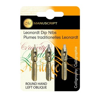 Manuscript Vänsterhänt Leonardt Round Hand Nib Set för Dip Pen Calligraphy