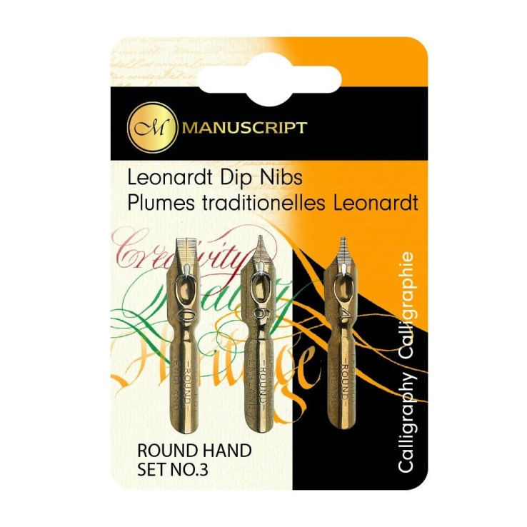 Manuscript Nibs ronds Set 3 avec tailles 0, 4 et 6